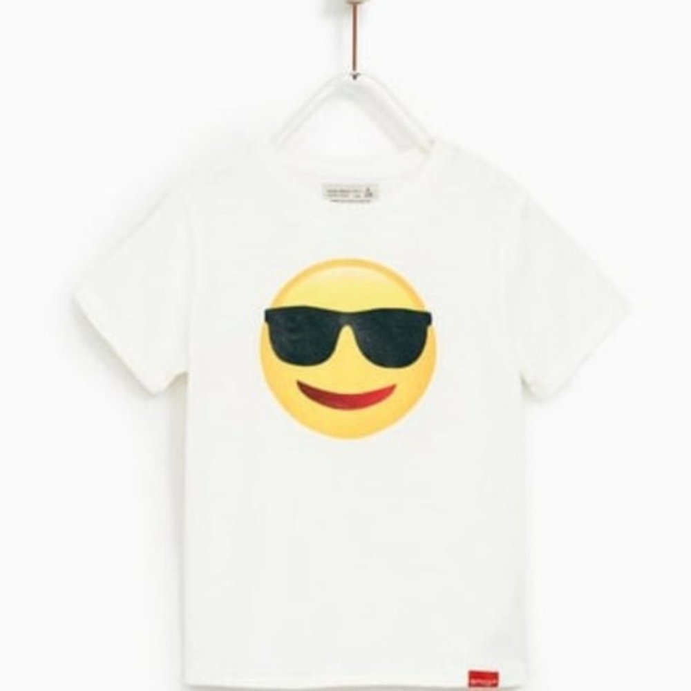 Zara- Off White Emoji T-Shirt For Boys Size 11/12
